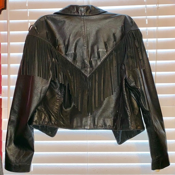 🖤 Fringed Genuine Leather Jacket - Picture 1 of 2